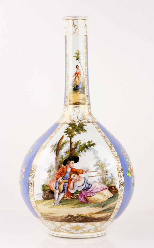 Appraisal: - Monumental Meissen Vase Monumental bulbous Meissen vase with four