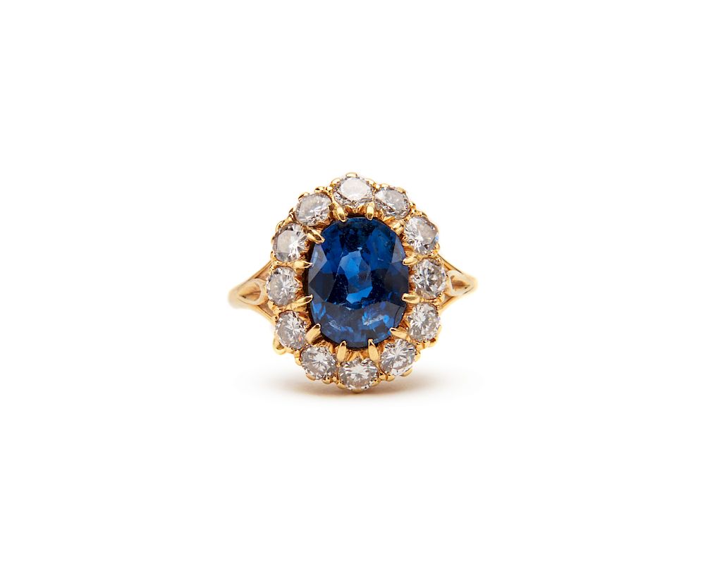 Appraisal: K Gold Sapphire and Diamond Ring K Gold Sapphire and