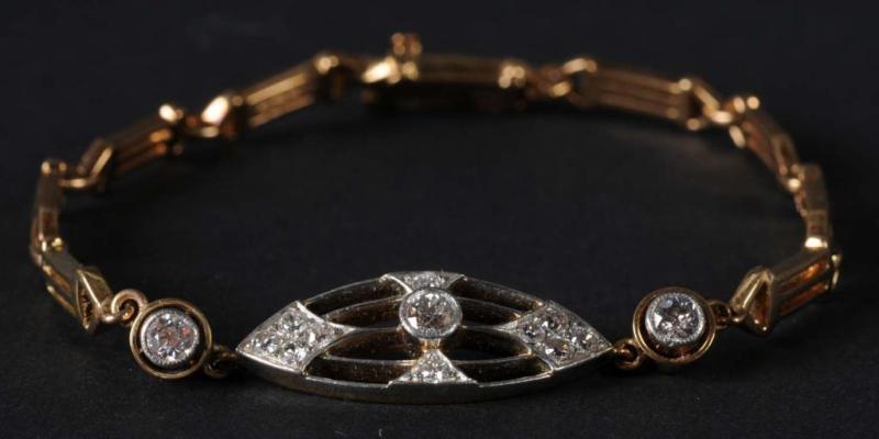 Appraisal: K Gold Bracelet with Diamonds Description Marked Diamond pave with