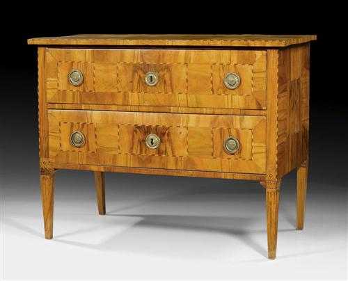 Appraisal: CHEST OF DRAWERS Louis XVI West Switzerland circa Walnut cherry