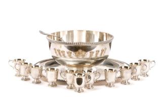 Appraisal: Piece Gorham Silverplate Punch Bowl Set Gorham American Rhode Island