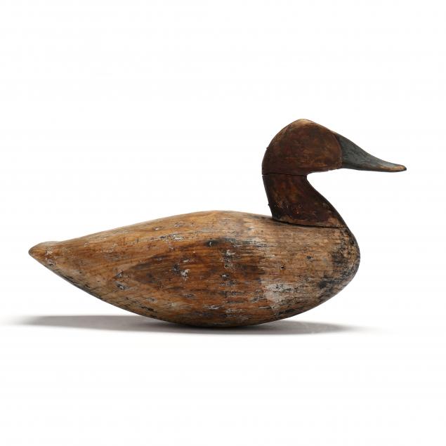 Appraisal: CHARLIE WATERFIELD VA - CANVASBACK Knotts Island Virginia circa carved