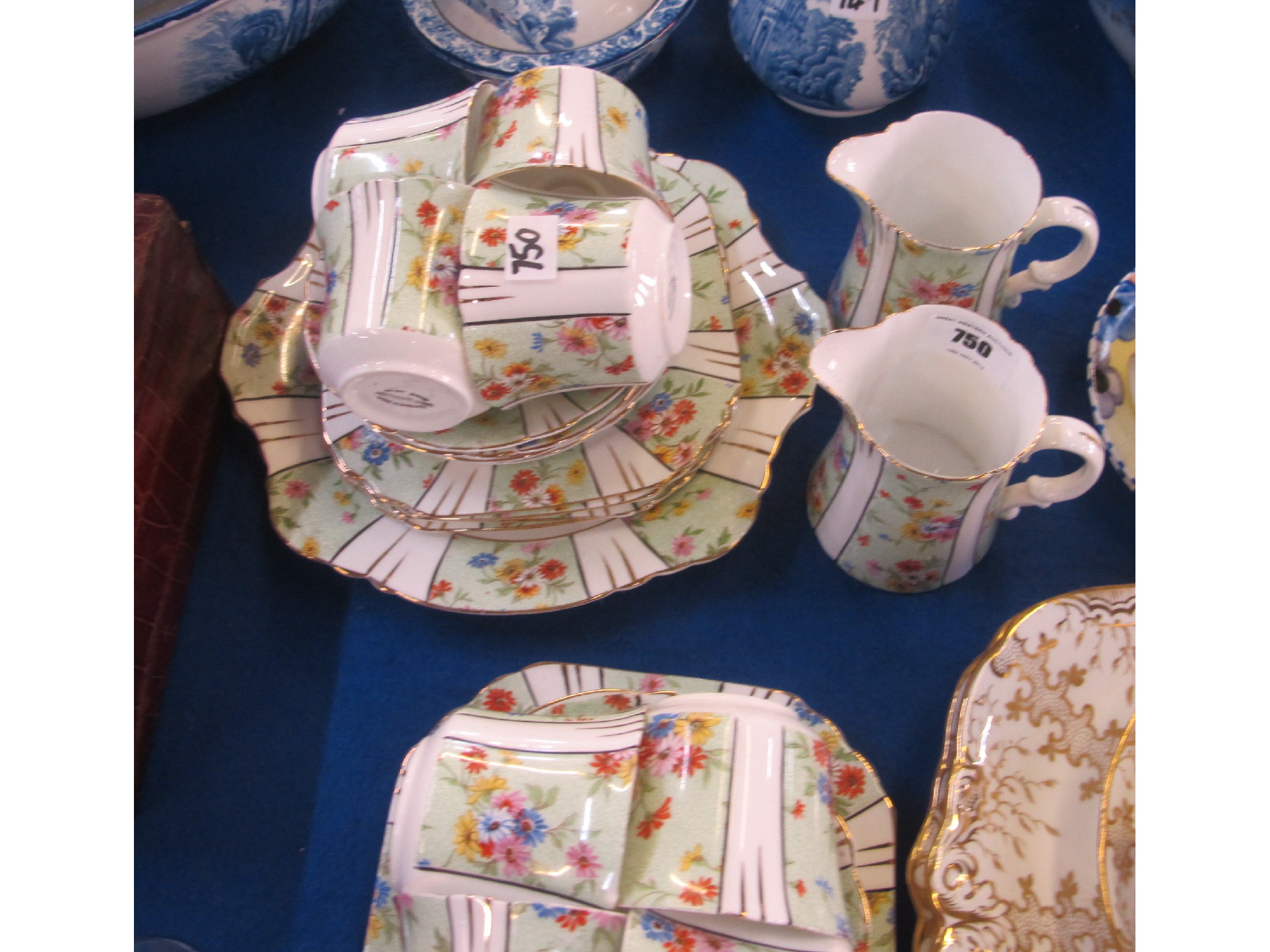 Appraisal: Heathcote china floral decorated twelve setting teaset comprising twelve cups