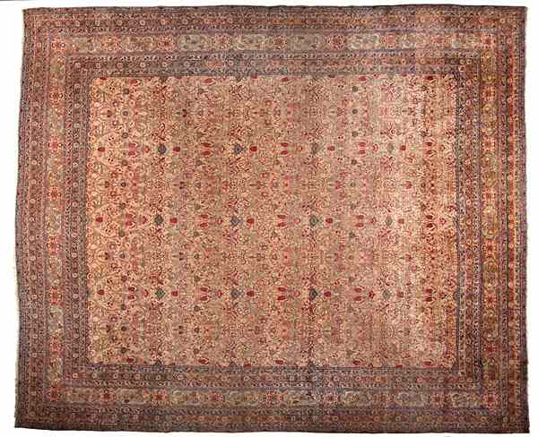 Appraisal: Kerman Rug Persian ca - A wool rug with stepped