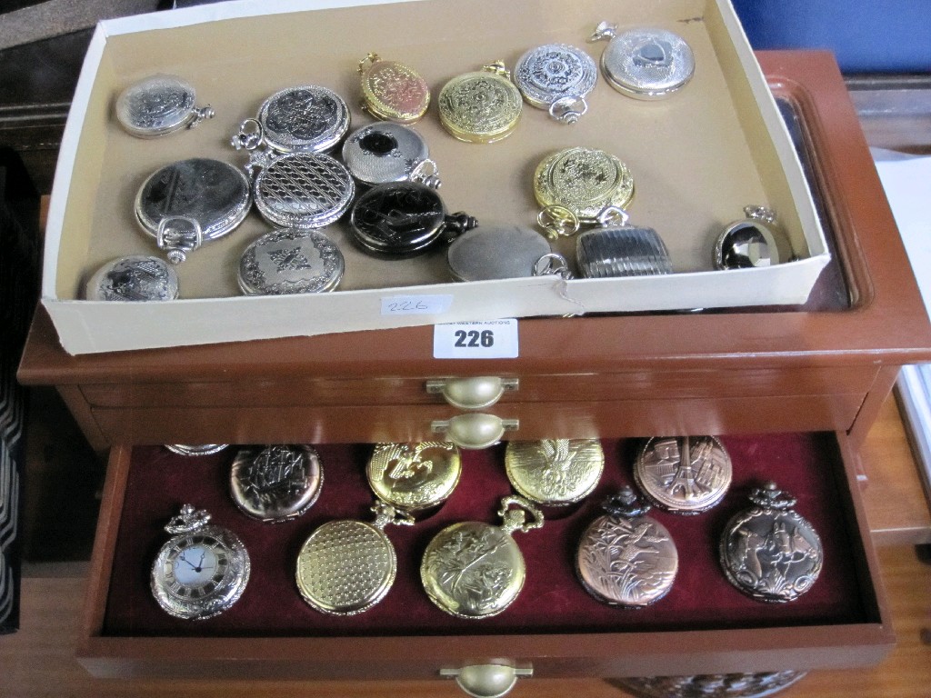 Appraisal: Lot comprising fifty eight assorted pocket watches most in display