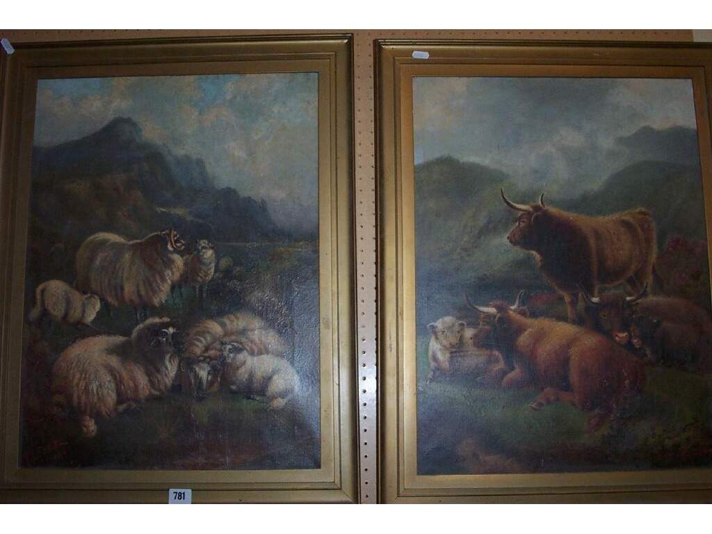 Appraisal: A pair of Edwardian oil paintings on canvas of Highland