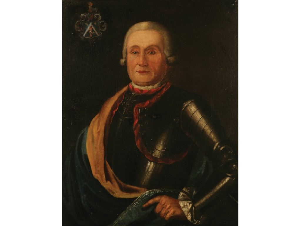 Appraisal: CONTINENTAL SCHOOL A portrait of a nobleman in half armour