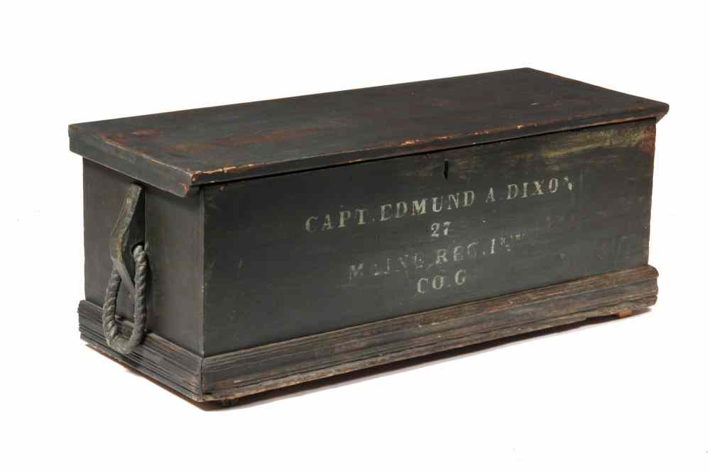 Appraisal: CIVIL WAR OFFICER'S TRUNK - Painted Wooden Trunk of Captain