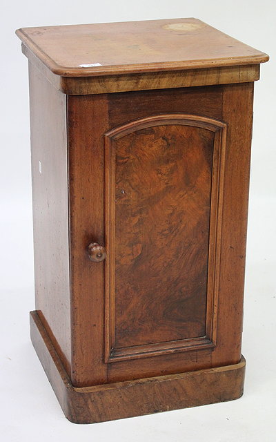 Appraisal: A VICTORIAN AND WALNUT POT CUPBOARD with single panelled door