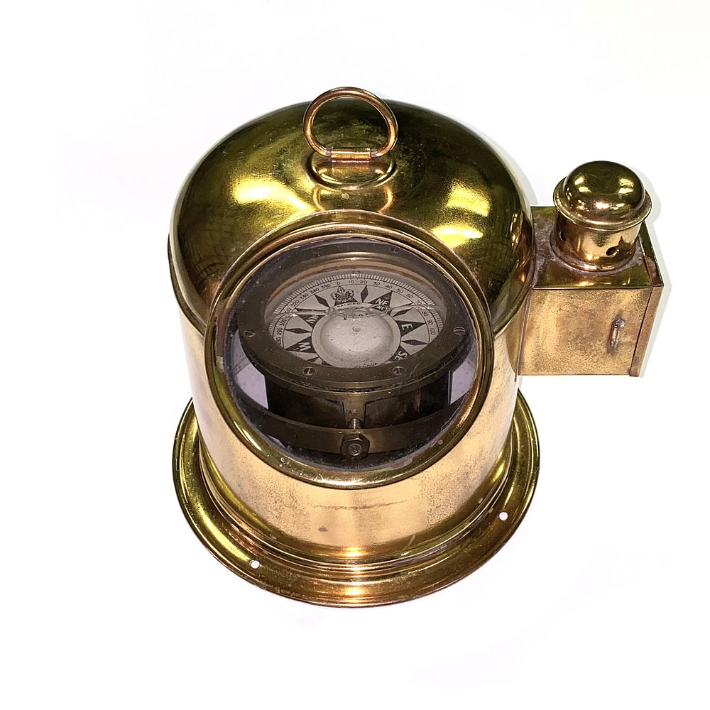 Appraisal: AN ITALIAN BRASS YACHT BINNACLE AND COMPASS BY SALMIERI GENOA