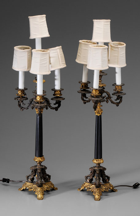 Appraisal: Pair Renaissance Revival Lamp Bases probably French late th century