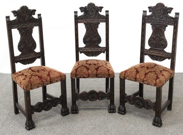 Appraisal: lot of Spanish Renaissance Revival side chairs late th c