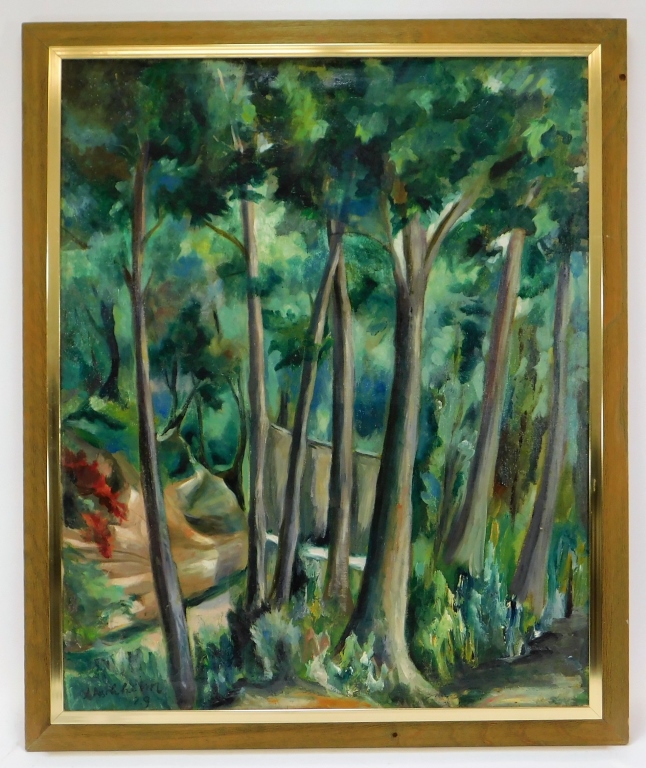 Appraisal: ISIDOR ASCHEIM MODERNIST FOREST LANDSCAPE PAINTING Germany Israel Poland -