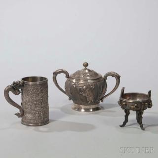 Appraisal: Three Pieces of Chinese Export Silver late th early th