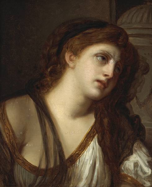 Appraisal: After Jean-Baptiste Greuze th Century The inconsolable widow oil on