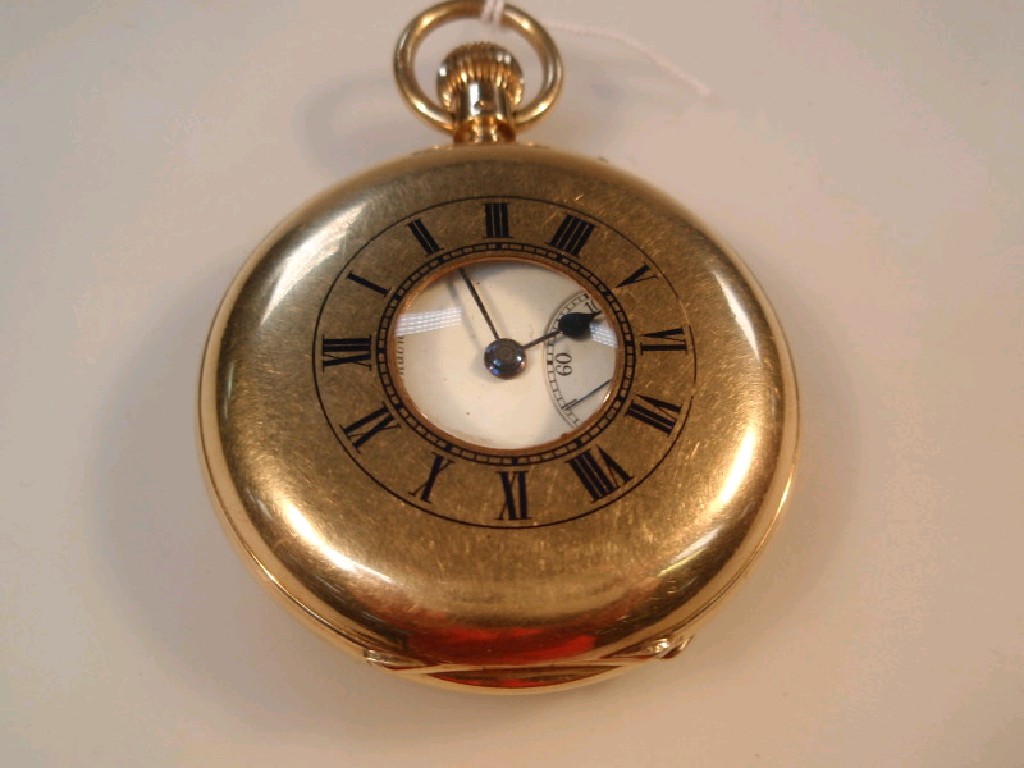 Appraisal: A half hunter ct gold pocket watch by J W