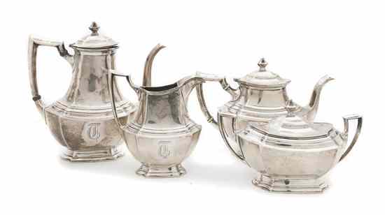 Appraisal: An American Sterling Silver Tea and Coffee Service each of