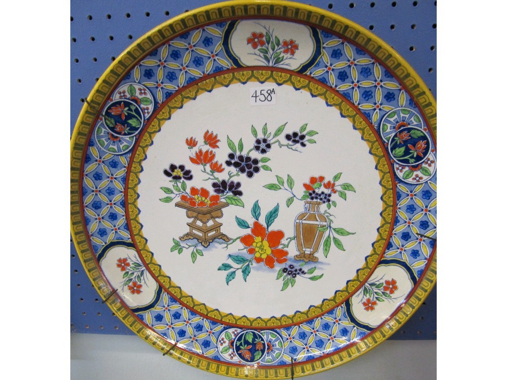 Appraisal: Large Mintons charger decorated with foliage and garden ornaments