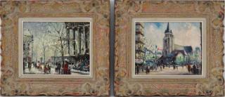 Appraisal: Two Louis Dali French - Oil on canvas paintings Parisian