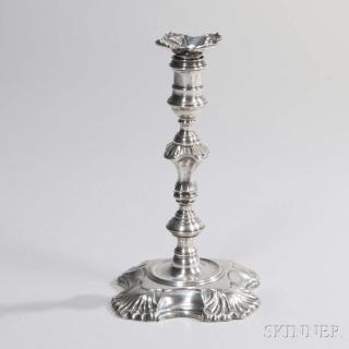 Appraisal: George II Silver Taperstick John Cafe London - later bobeche