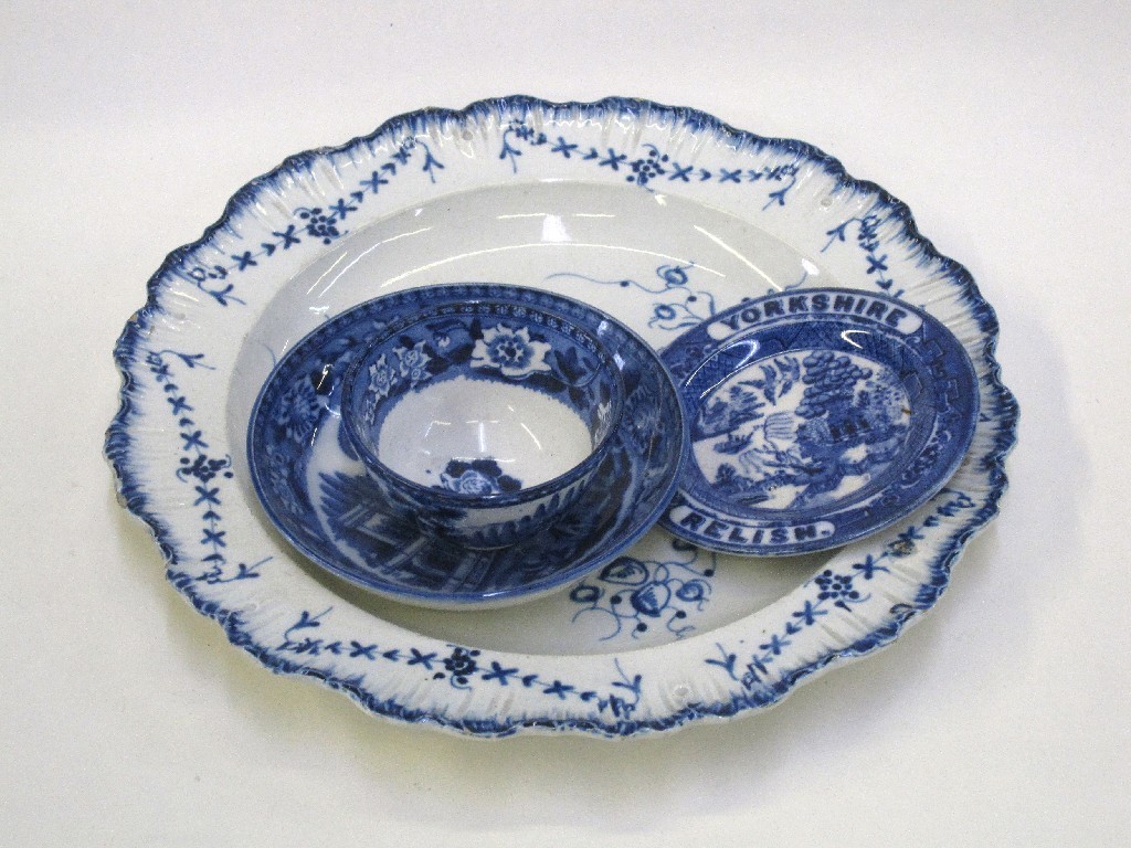 Appraisal: Three pieces of blue and white to include a Spode