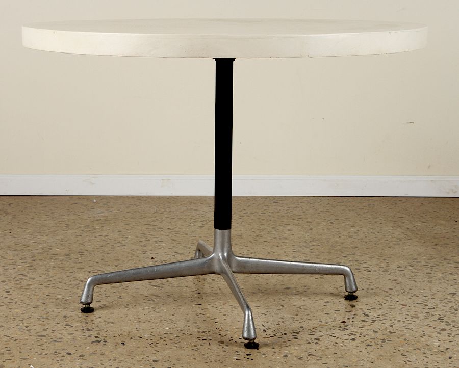 Appraisal: MID CENTURY MODERN PARCHMENT ALUMINUM TABLE A mid century modern