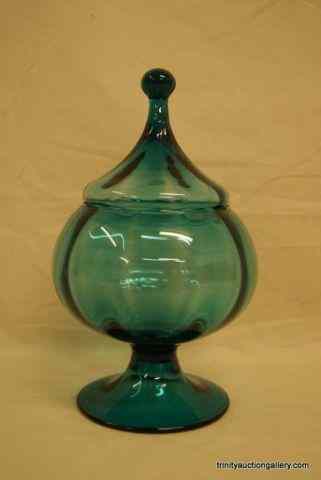 Appraisal: Vintage Blown Glass Azure Blue '' Mint DishIs a very