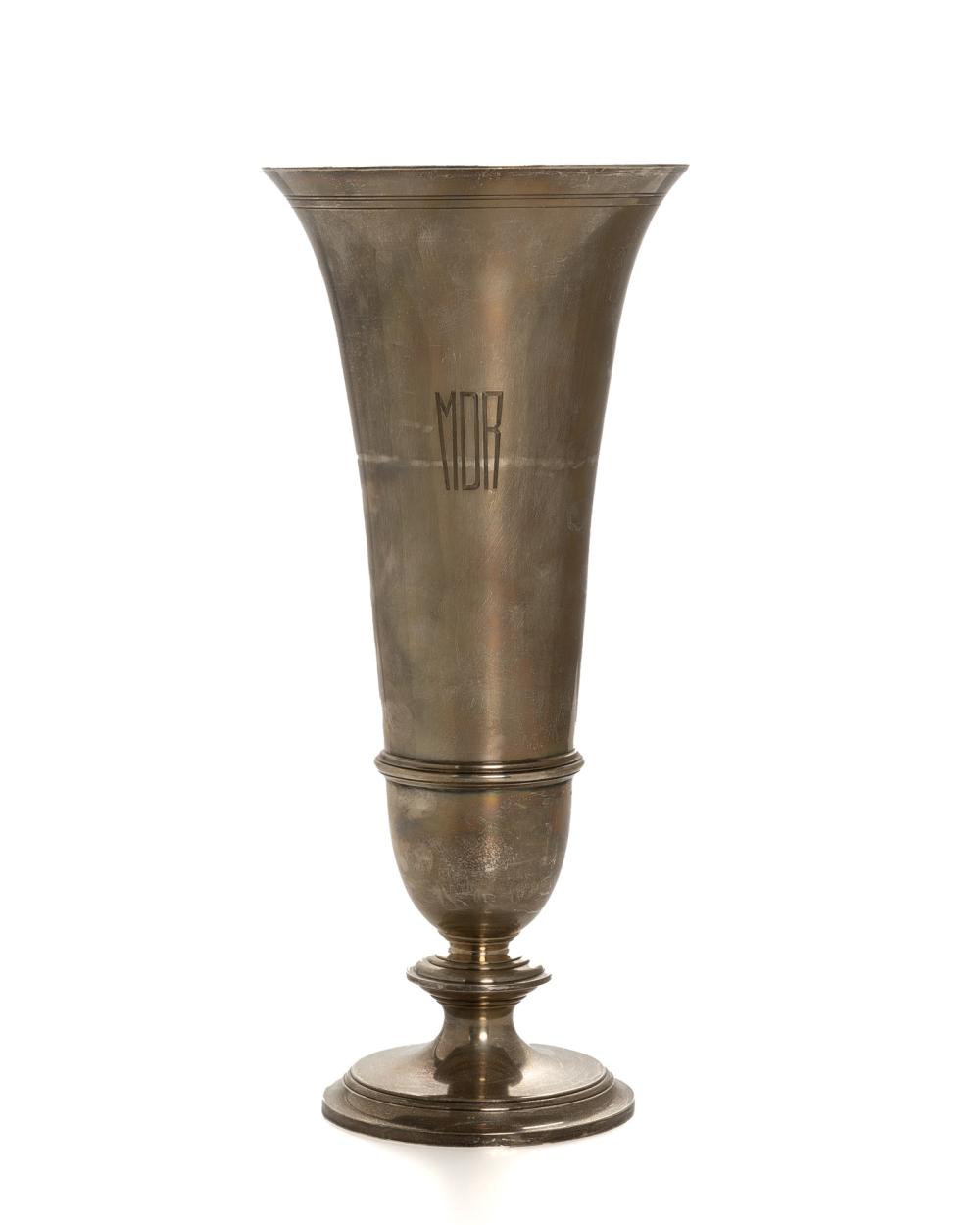 Appraisal: A Tiffany Co sterling silver trumpet vase Circa - directorship