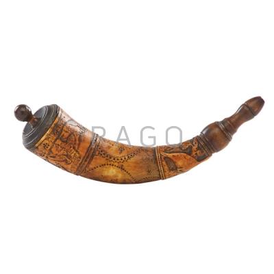 Appraisal: ENGRAVED POWDER HORN Condition Report