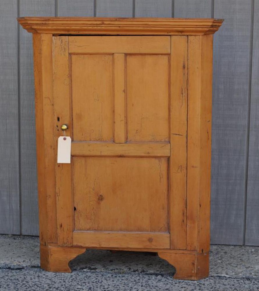 Appraisal: Petite English Pine Footed Corner Cabinet high long deep Door