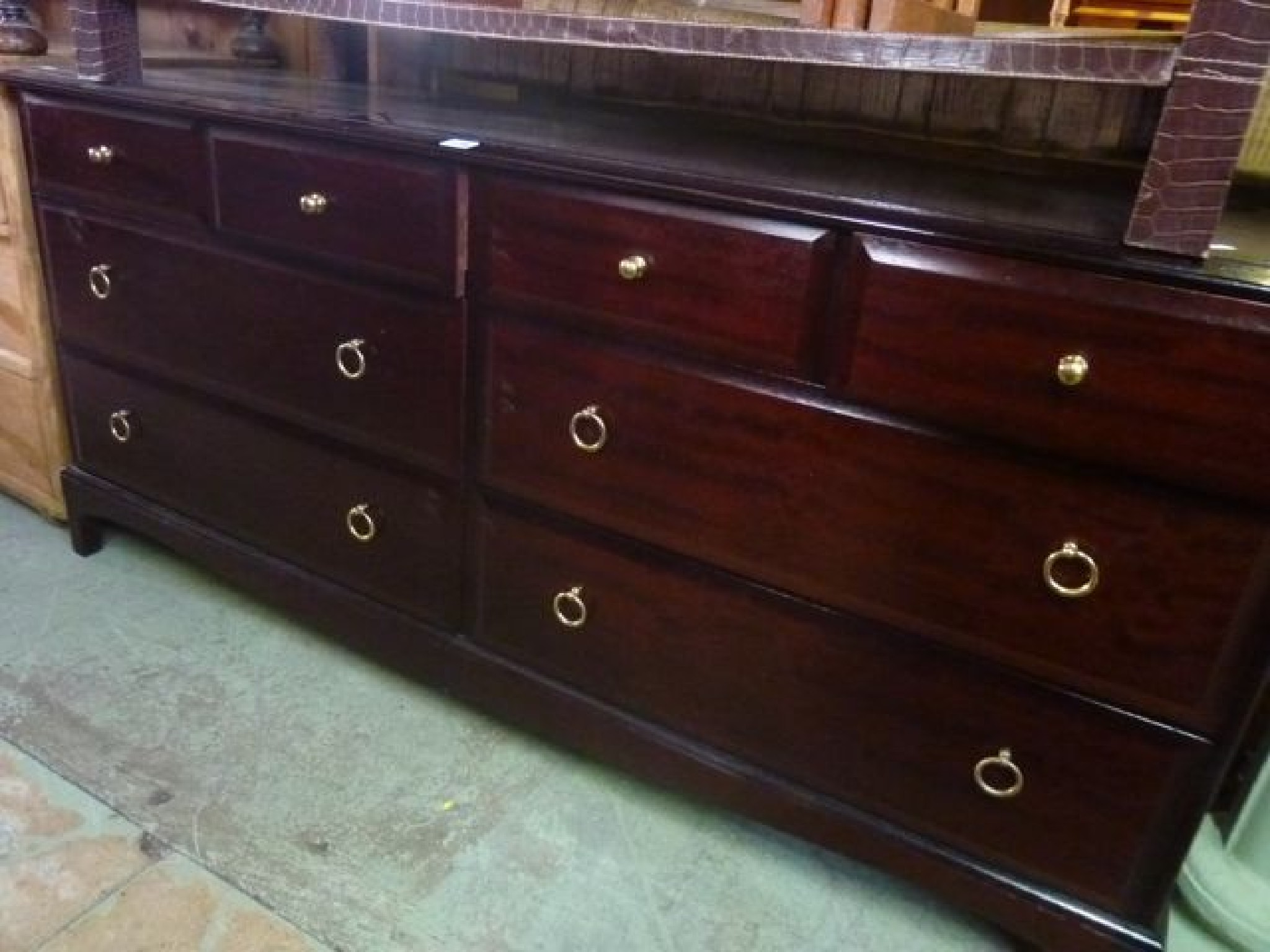 Appraisal: A Stag bedroom chest fitted with an arrangement of eight