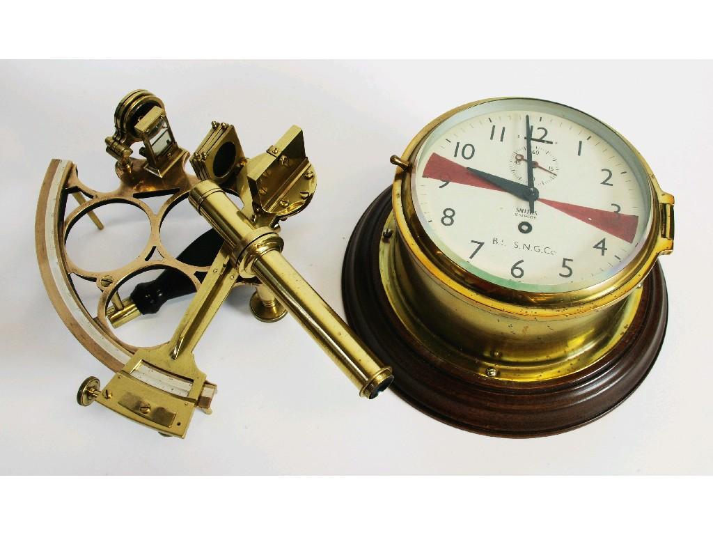 Appraisal: REPRODUCTION OF A NINETEENTH CENTURY BRASS SEXTANT with detachable telescopic