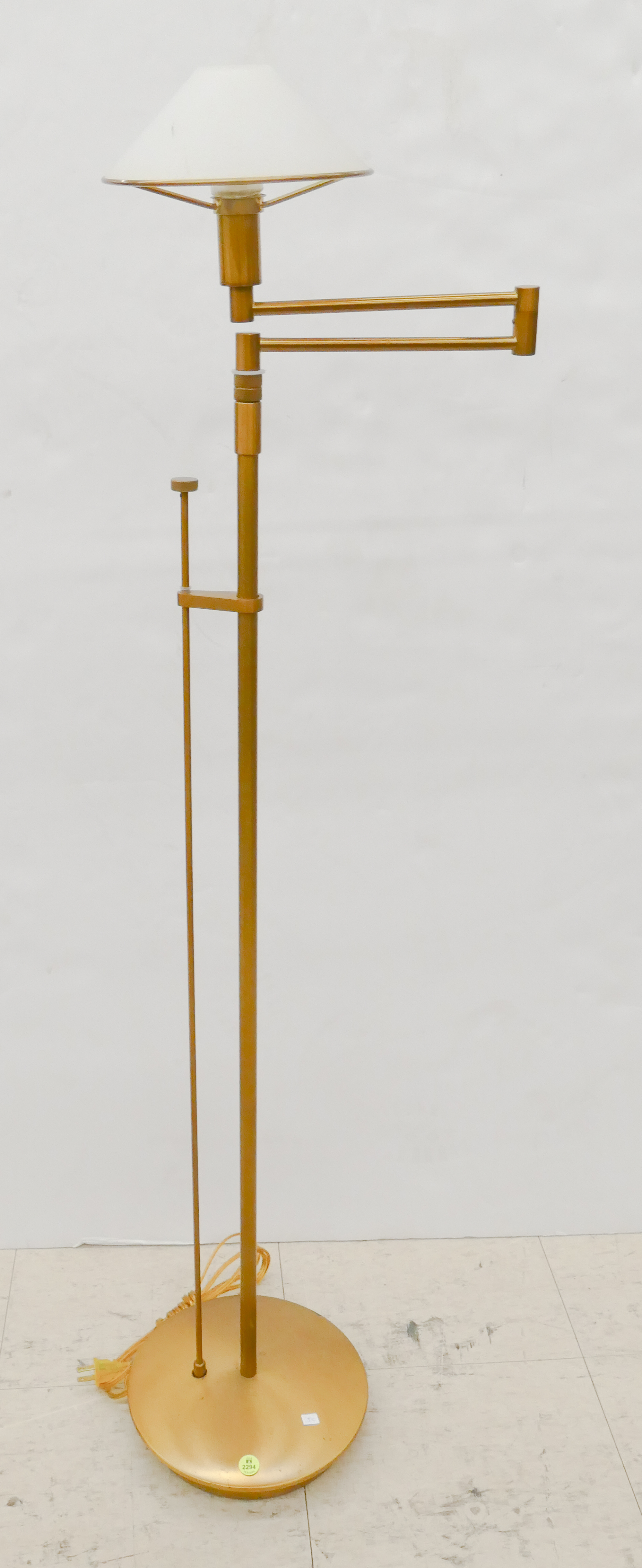 Appraisal: Holtkotter Brass Designer Swing Arm Floor Lamp- x ''