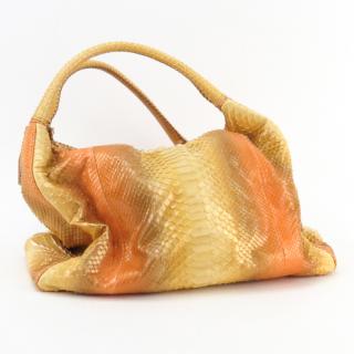 Appraisal: Devi Kroell Large Sunflower Python Hobo Bag Satin interior with