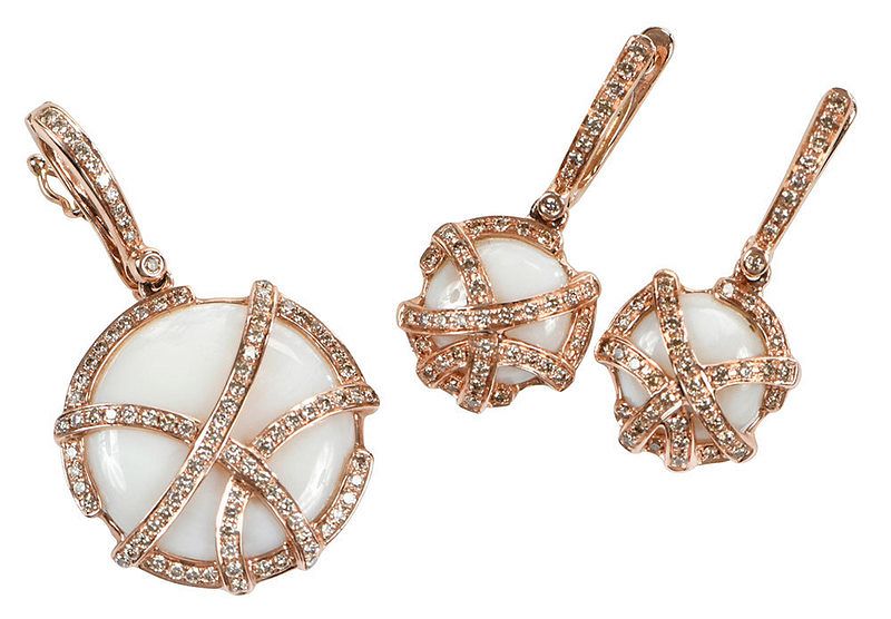 Appraisal: Bellarri kt Pendant and Earring Set from the Gigi Allure