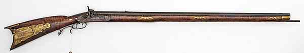 Appraisal: Full-Stock Percussion Rifle cal octagonal barrel with no markings Forward