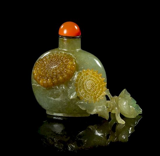 Appraisal: A Jade Snuff Bottle Height inches A Jade Snuff Bottle