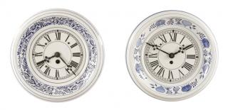 Appraisal: Two Blue Onion and Blue Onion Vine Wall Clocks Attributed