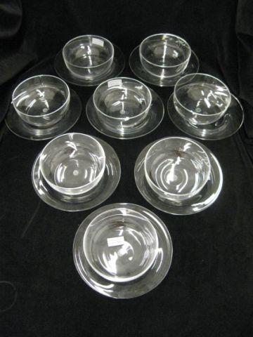 Appraisal: pcs Baccarat Crystal set of bowls and underplates signed excellent