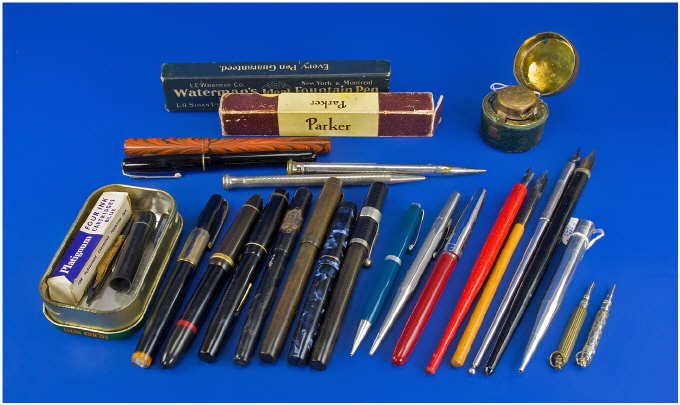 Appraisal: Good Mixed Lot Comprising S Mordan Sterling Silver Dip Pen