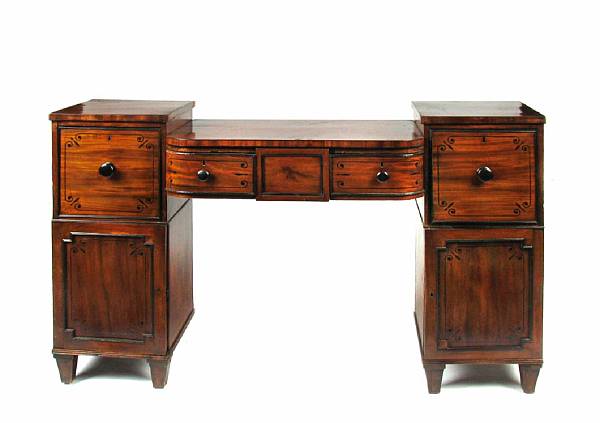 Appraisal: A Regency ebony lined mahogany sideboard height in width ft