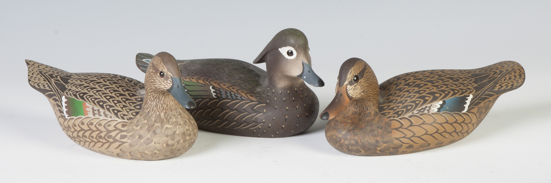 Appraisal: Cranmer Carved Painted Miniature Duck Decoys C