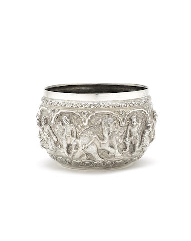 Appraisal: A fine late- th early- th century Burmese silver rice