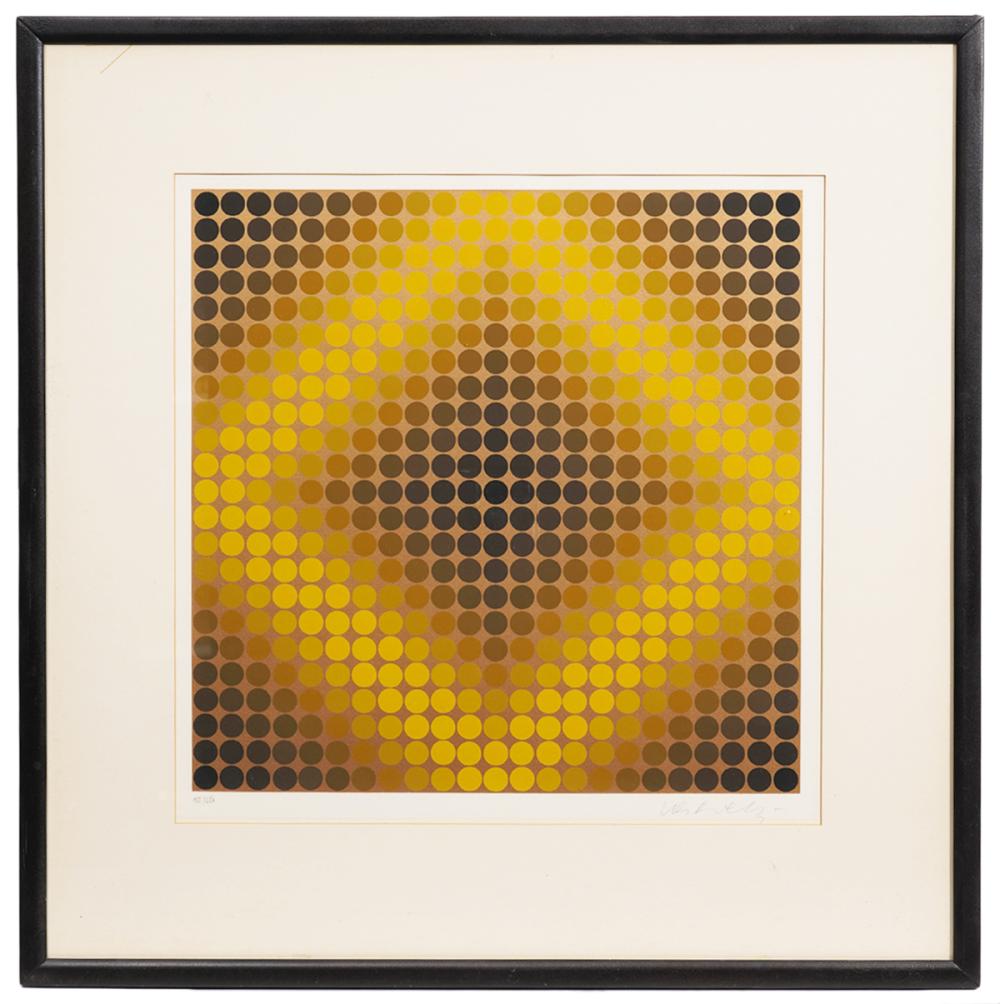 Appraisal: VICTOR VASARELY SIGNED LITHOGRAPHVictor Vasarely Hungary - Framed lithograph signed