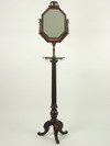 Appraisal: SHAVING MIRROR - Early th C mahogany floor mounted gentleman's