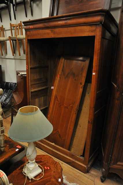 Appraisal: A FRENCH CHERRY WOOD ARMOIRE