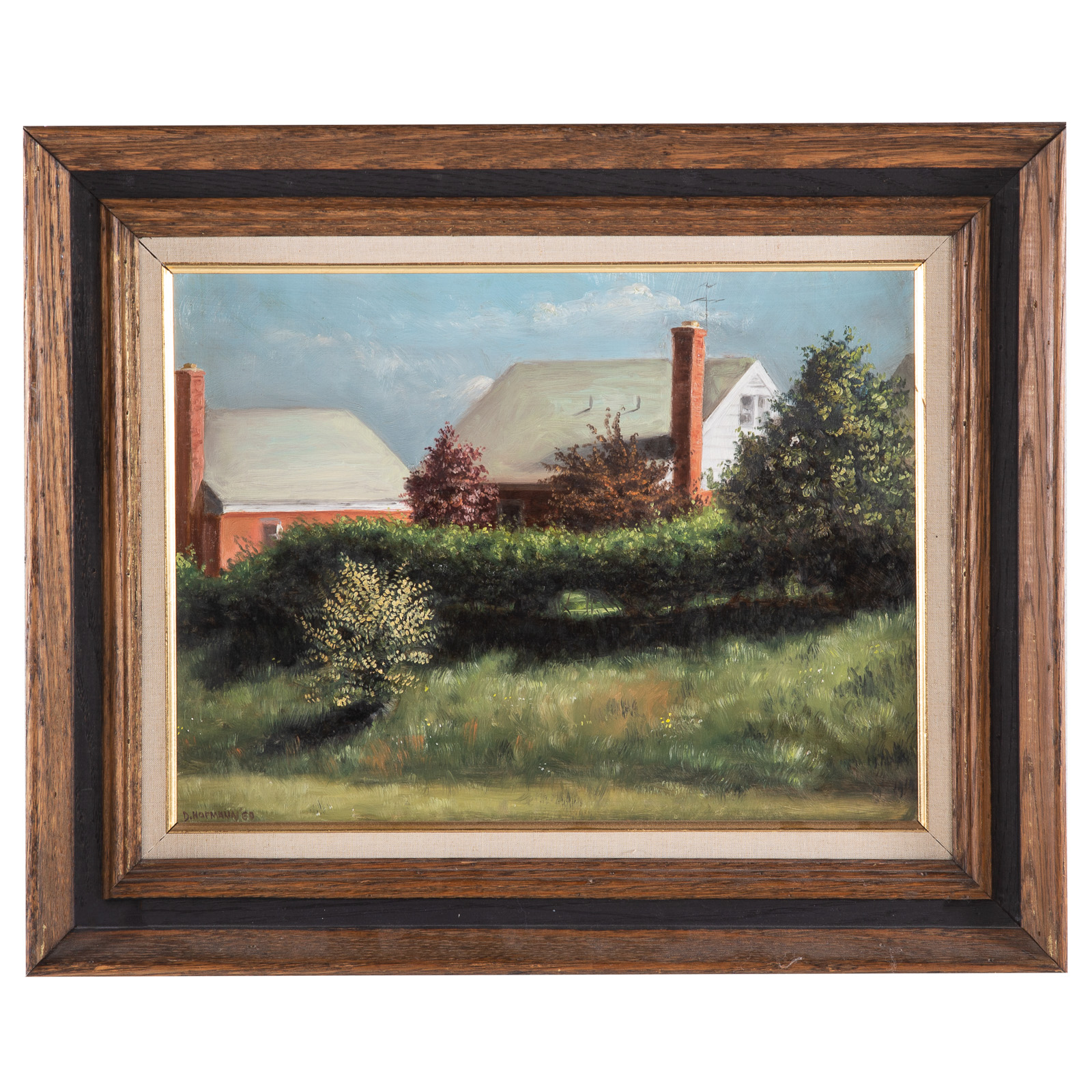 Appraisal: DOUGLAS HOFMANN COUNTRY HOUSES OIL American b Oil on masonite