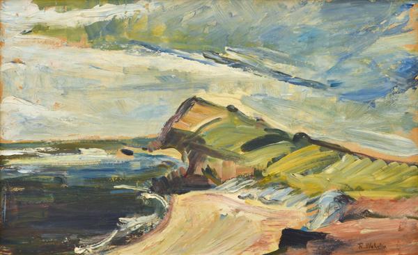 Appraisal: ROLAND WAKELIN - Long Reef Sydney oil on board ROLAND