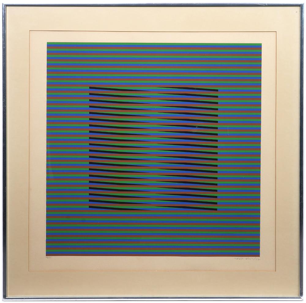 Appraisal: CARLOS CRUZ-DIEZ OP ART NUMBERED SERIGRAPHCarlos Cruz-Diez Venezuela - Serigraph