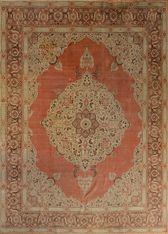 Appraisal: INDIAN CARPET With an central undulating floral medallion on an